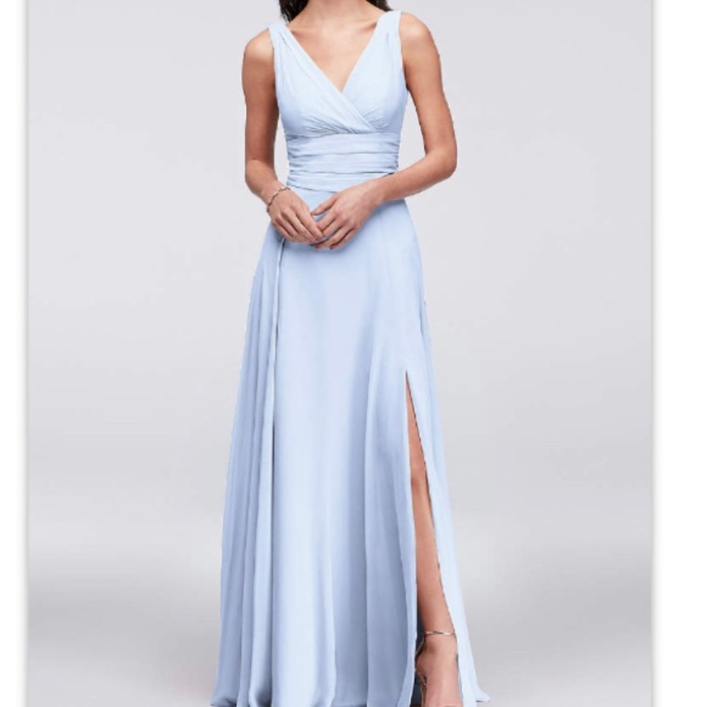 David’s Bridal Ice Blue Bridesmaid Dress